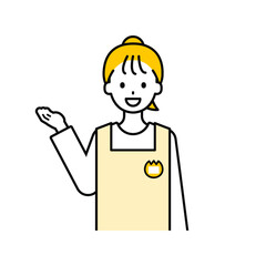 上半身のポーズ_シンプルな保育士の女性17