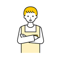 上半身のポーズ_シンプルな保育士の男性11