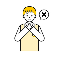 上半身のポーズ_シンプルな保育士の男性14