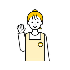 上半身のポーズ_シンプルな保育士の女性02