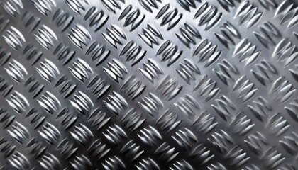 Embossed aluminum plate with diamond patterns creating high contrast light reflections