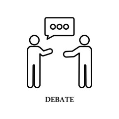 Icon a debate, isolated against a clean background.