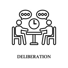 Icon a deliberation, isolated against a clean background.