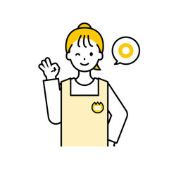 上半身のポーズ_シンプルな保育士の女性08