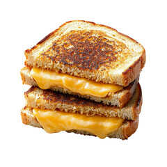 Grilled Cheese Sandwich Stack, Isolated on Transparent Background, Food Photography, Melted Cheese, Crispy Bread, grilled cheese, sandwich, food photography