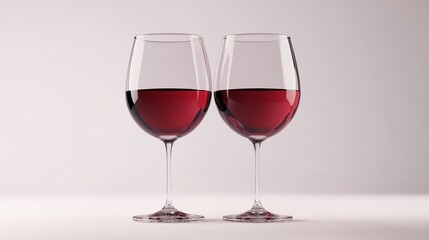 Red wine glass clipart, element, 3D illustration, realistic, isolated on white background illustration