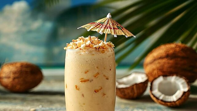batida de coco with coconut and condensed milk video