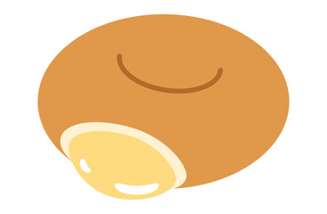 シンプルなクリームパンのイラスト