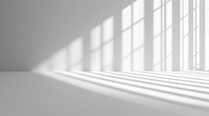 Obraz premium White wall with soft light streaks and shadow. illustration