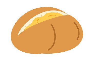 シンプルなマーマレードジャムパンのイラスト