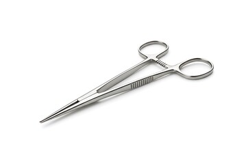 Surgical Needle Holder on White Background for Medical Procedures and Healthcare