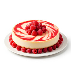 raspberry cheesecake on white plate