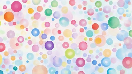 A pastel polka dot pattern of colorful circles forms an abstract, cheerful background. illustration