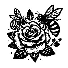 Experience the perfect harmony of nature with our stunning Rose & Bee Art Design! Perfect for art lovers, nature enthusiasts, and those who appreciate intricate details.