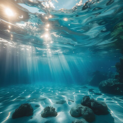 underwater scene with bubbles