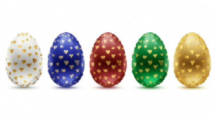 colorful gemstones on white background.A set of colorful Easter egg-shaped jewels. Diamonds, sapphires, rubies, emeralds and yellow diamonds. Recommended for luxury, glamorous decorations.