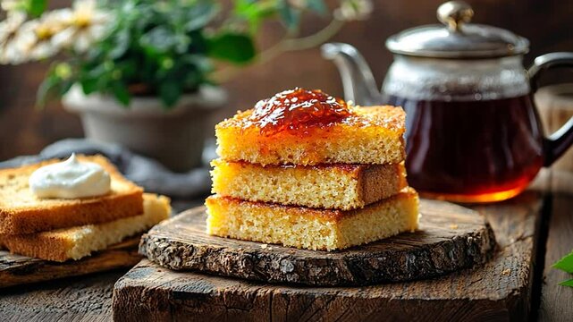 corn cake with guava jam breakfast video brazilian sweets