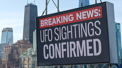 Obraz premium Breaking news: UFO sightings confirmed