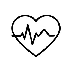 Heartbeat icon with ecg line in heart shape