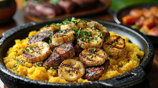 farofa de banana video brazilian food
