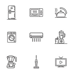 Minimalist Home Appliance Icons set. 
