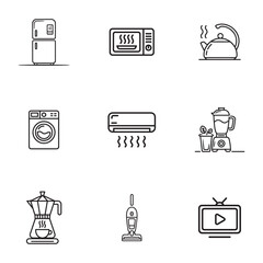 Minimalist Home Appliance Icons set. 