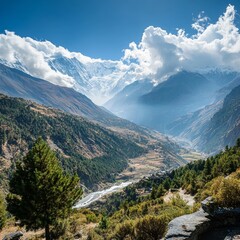 Fototapeta premium Panoramic view in Nepal.