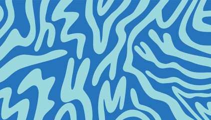 Retro abstract horizontal colorful waves background. Trendy style retro 60s, 70s. black, blue colors