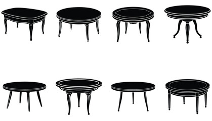 Center Table Vector Shilhouette Bundle Set Collection