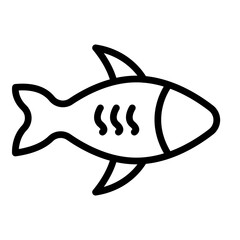 Fish Vector Line Icon Design