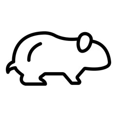 Guinea Pig Vector Line Icon Design