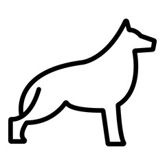 German Shepherd Vector Line Icon Design
