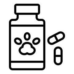 Pet Medicine Vector Line Icon Design