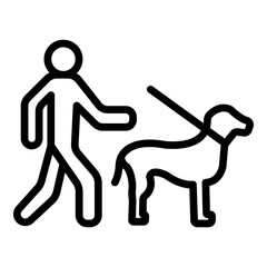 Dog Walking Vector Line Icon Design