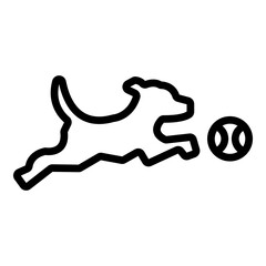Fetch Game (Dog) Vector Line Icon Design