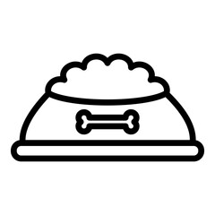 Travel Bowl Vector Line Icon Design