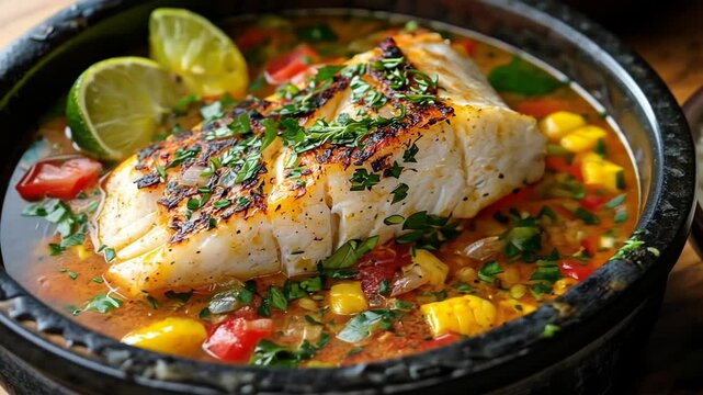 moqueca baiana brazilian seafood video