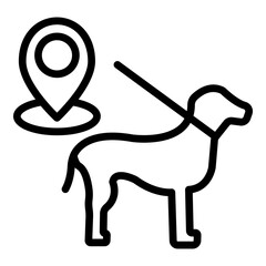 Pet Walking Tracker Vector Line Icon Design
