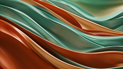 Abstract horizontal waves with rich hues of Peru, Firebrick, and Light Sea Green, creating a lively and engaging background.