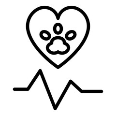 Pet Pulse Vector Line Icon Design