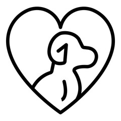 Pet Heart Vector Line Icon Design