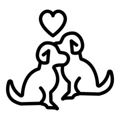 Pet Hug Vector Line Icon Design