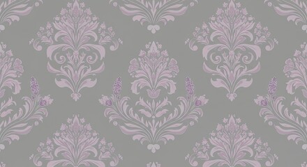 Fototapeta premium Elegant Floral Pattern: A repeating intricate floral design in muted tones, creating a sense of luxury, sophistication, and classic style.