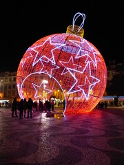 Giant Christmas Bowl decoration red