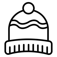Beanie Vector Line Icon Design