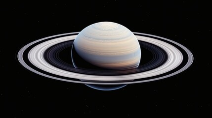 Ringed planet in space with swirling atmosphere and starry background.