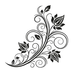 Corner Alpona shape in white background.