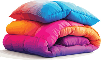 colorful Duvet vector illustration, isolated on white