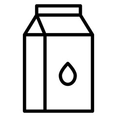 Milk Carton Vector Line Icon Design