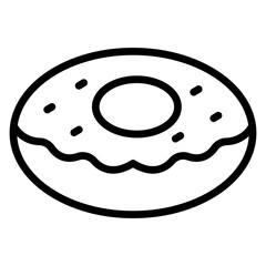 Donut Vector Line Icon Design